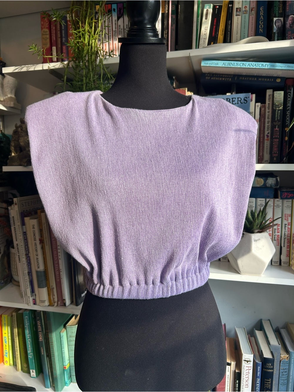 Endless Rose Lavender Cropped Knit Tank with Elastic Hem
